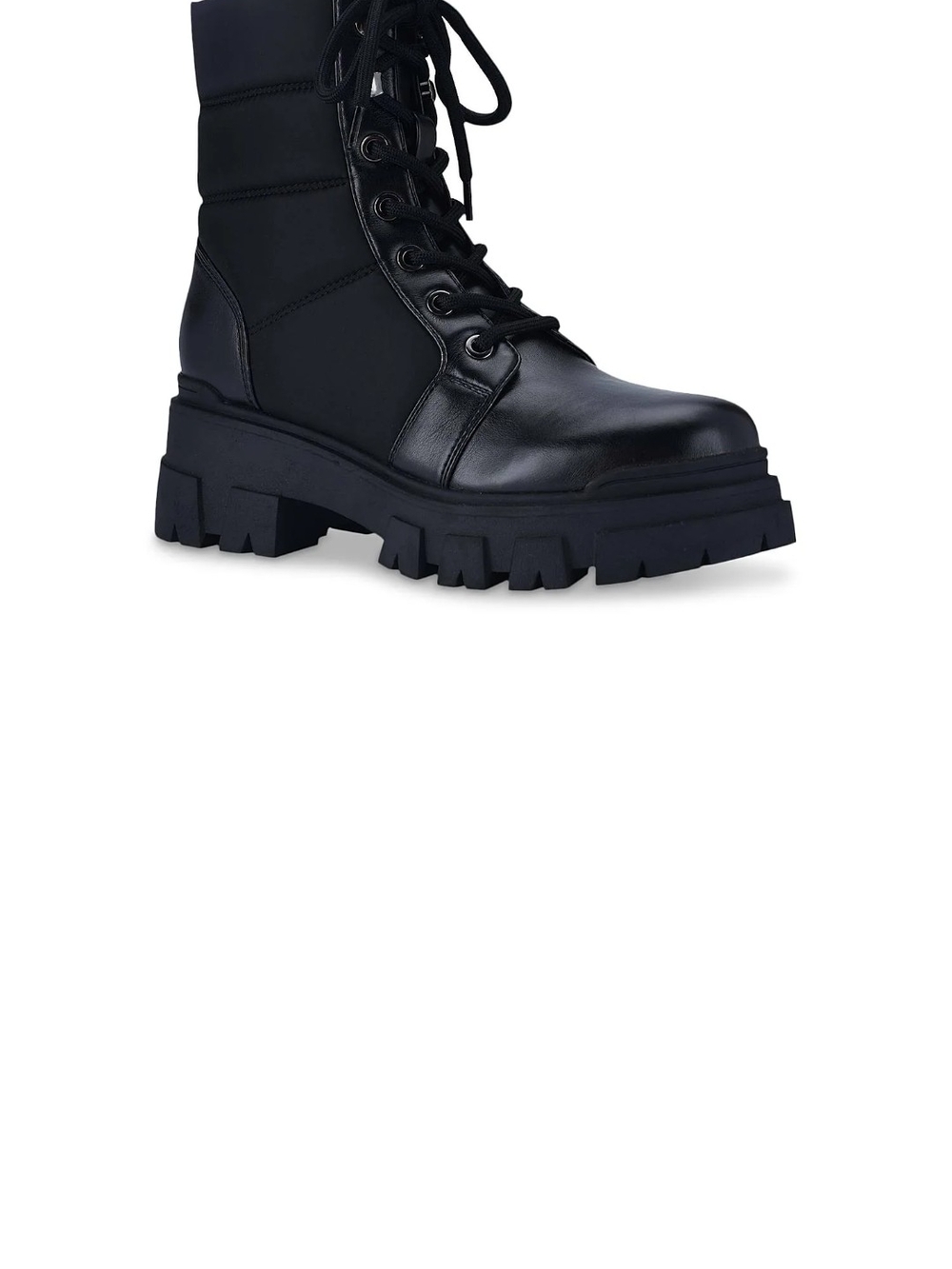 Marc fisher Black Lace-Up Chunky Combat Boots - Women